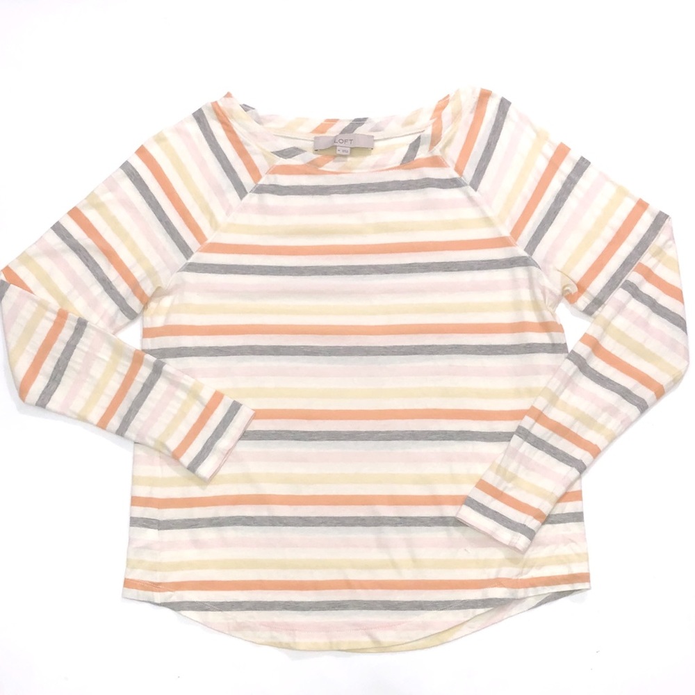 LOFT Pastel Striped Top